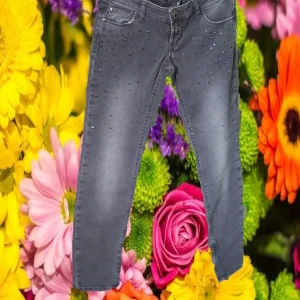 PANTALÓN MUJER VAQUERO NEGRO CON BRILLOS EN BOLSILLOS