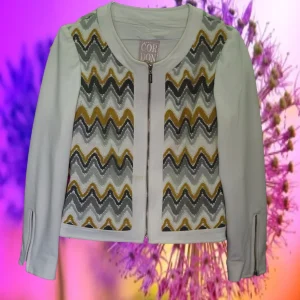 CHAQUETA CORTA MUJER BLANCA CON BORDADOS