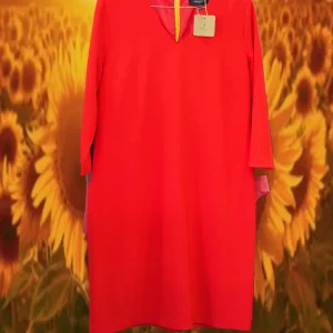 VESTIDO MIDI ROJO MANGA LARGA