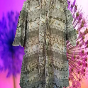 VESTIDO MIDI CON MANGAS FRANCESAS VERDE CON MANGA FRANCESA
