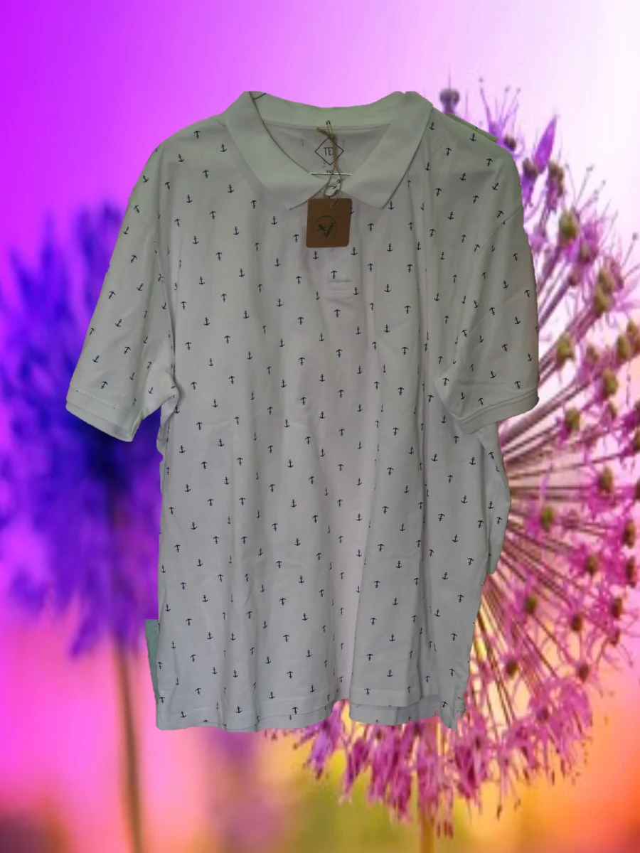 POLO MANGA CORTA HOMBRE BLANCO CON ESTAMPADO MARINERO - Imagen 2
