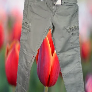 PANTALON MUJER VERDE MILITAR MULTIBOLSILLOS
