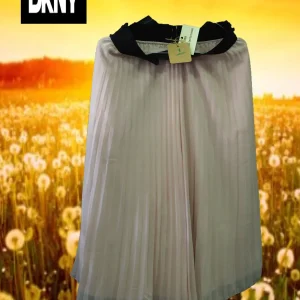 FALDA MIDI ROSA CON PLISADO Y GOMA NEGRA EN CINTURA ( DESCOLORIDO EN PLISADO ) DKNY