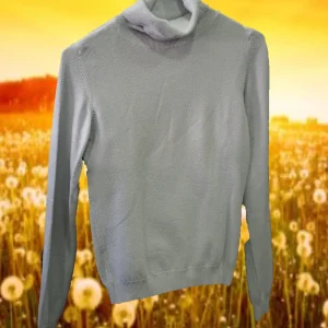 JERSEY GRIS MUJER CUELLO VUELTO