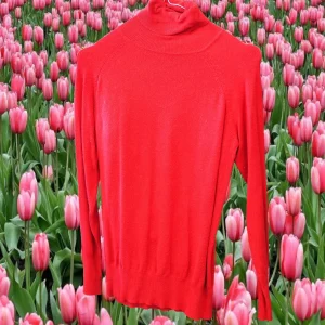 JERSEY ROJO MUJER CUELLO VUELTO