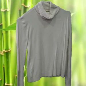 JERSEY BLANCO MUJER CON CUELLO VUELTO