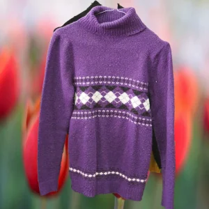 JERSEY MORADO MUJER CUELLO VUELTO