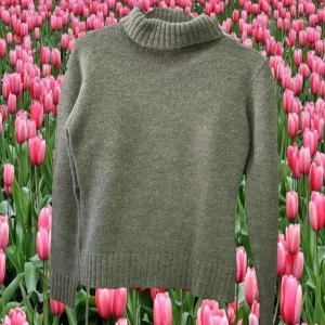 JERSEY GRIS MUJER CUELLO VUELTO