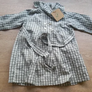 VESTIDO VERDE CON CUADROS BEBE