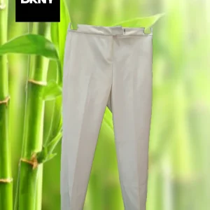 PANTALÓN MUJER DE VESTIR BLANCO DKNY ( TARA DESCOSIDO EN COSTURA )