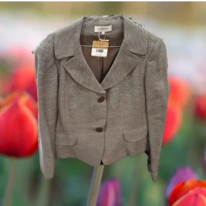 CHAQUETA MUJER MARRÓN JASPEADA