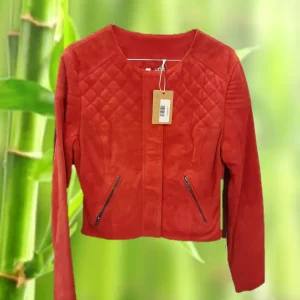 CHAQUETA MUJER ROJA DE ANTE