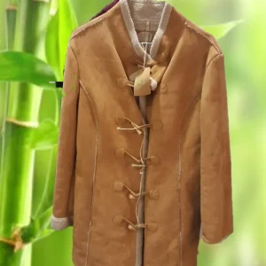 ABRIGO DE ANTE BEIGE CON PELO POR DENTRO