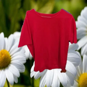 JERSEY MUJER ROJO MANGA CORTA Y CUELLO REDONDO