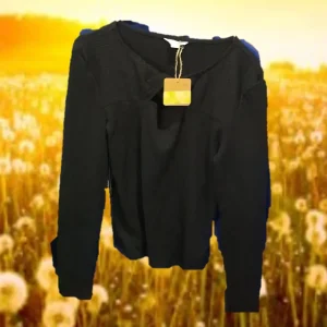 CAMISETA MUJER NEGRA FRUNCIDA
