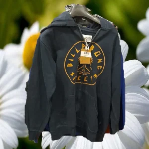 SUDADERA AZUL MARINO CON CAPUCHA Y CREMALLERA