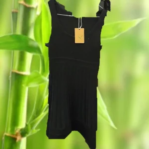 VESTIDO NEGRO DE TIRANTES Y DE PUNTO