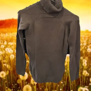 JERSEY MUJER MARRÓN CON CUELLO VUELTO