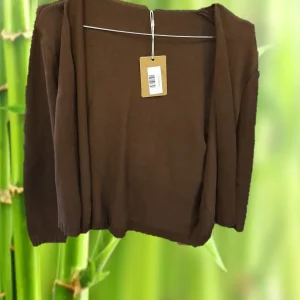 CHAQUETA MUJER MARRON DE PUNTO