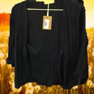 CHAQUETA MUJER NEGRA DE PUNTO