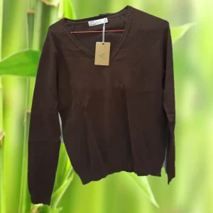 JERSEY MUJER MARRON DE PICO