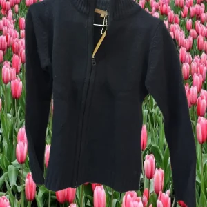 CHAQUETA MUJER AZUL MARINO DE PUNTO Y CON CREMALLERA