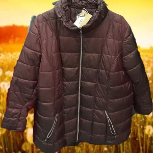 ABRIGO MUJER PLUMAS GRANATE