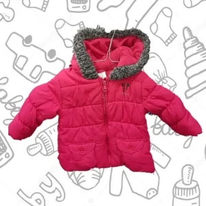ABRIGO BEBE ROSA CON CAPUCHA