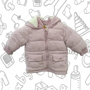 ABRIGO BEBE LILA CON CAPUCHA