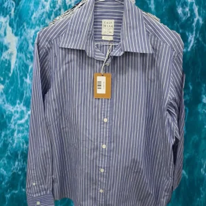 CAMISA HOMBRE MANGA LARGA AZUL CON RAYAS BLANCAS