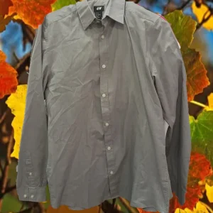 CAMISA HOMBRE MANGA LARGA GRIS