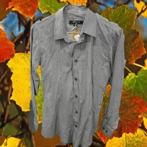 CAMISA HOMBRE MANGA LARGA CON RAYAS GRISES