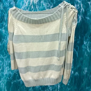 JERSEY MUJER BLANCO CON RAYAS AZULES