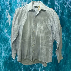 CAMISA NIÑ@ AZUL CON RAYAS BLANCAS MANGA LARGA
