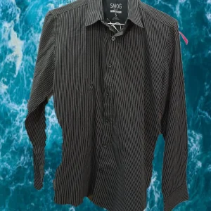 CAMISA HOMBRE MANGA LARGA NEGRA CON RAYAS BLANCAS