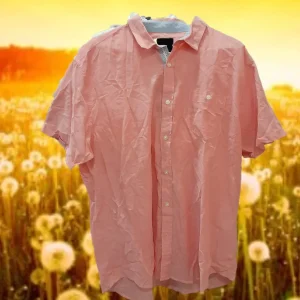 CAMISA HOMBRE MANGA CORTA SALMÓN