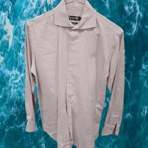 CAMISA HOMBRE MANGA LARGA ROSA CON RAYAS BLANCAS