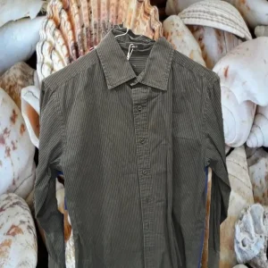 CAMISA HOMBRE MANGA LARGA NEGRA CON RAYAS BLANCAS