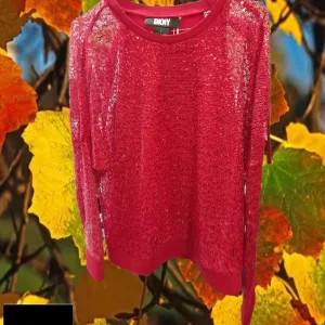 JERSEY ROJO DE LENTEJUELAS DKNY