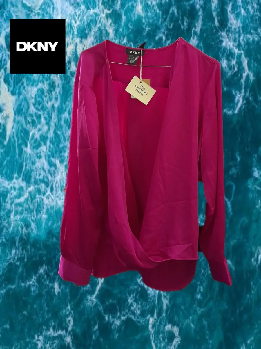 BLUSA FUCSIA MANGA LARGA DKNY ( TARA ROTURA PARTE TRASERA) - Imagen 2