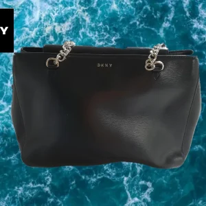 BOLSO NEGRO GRANDE PIEL DKNY ( TARA ASA DAÑADA )