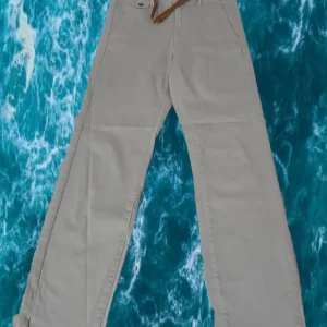 PANTALÓN BEIGE SEÑORA CON DETALLE DE CINTURON