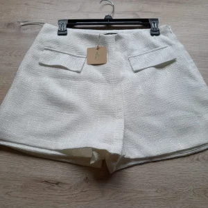 FALDA-PANTALÓN BLANCA JASPEADA DE VESTIR