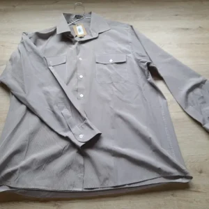 CAMISA M/L BLANCA CON CUADROS GRANATES