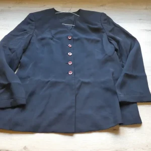 AMERICANA AZUL MARINO CON HOMBRERAS MUJER