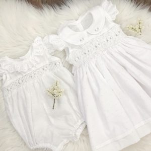 Vestido smock plumeti