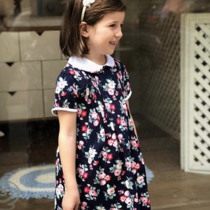 Vestido Liberty fondo azul marino