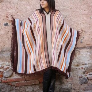 PONCHO DE OVEJA O006/001 JESUÍTICO  «Serie de Recreación de Ponchos Históricos» – SOLO POR PEDIDO