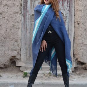 PONCHO DE OVEJA O050/002 ARGENTINO AZUL – UN PAÑO – SOLO POR PEDIDO