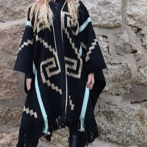 PONCHO ATADO A031 –  UN PAÑO – TRAMA Y URDIMBRE FINA – SOLO POR PEDIDO